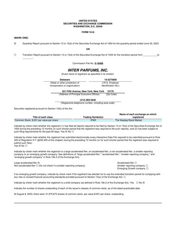 Thumbnail Interparfums 10-Q Quarterly Report FY2023 
