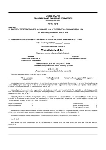 Vorschaubild Vivani Medical 10-Q Quartalsbericht 2023 