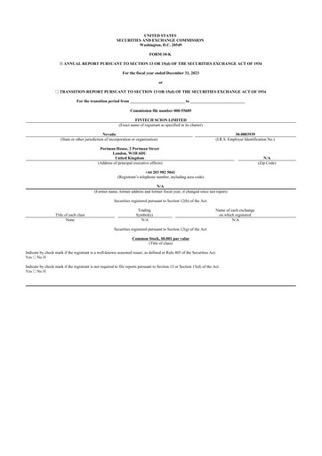 Miniature Fintech Scion (FintechCashier) 10-K Rapport annuel 2023