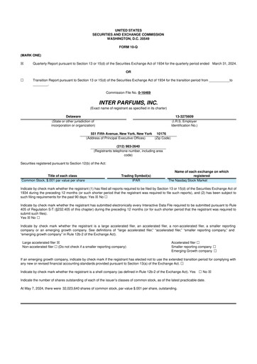 Thumbnail Interparfums 10-Q Quarterly Report FY2024 
