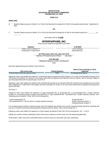 Thumbnail Interparfums 10-Q Quarterly Report FY2024 