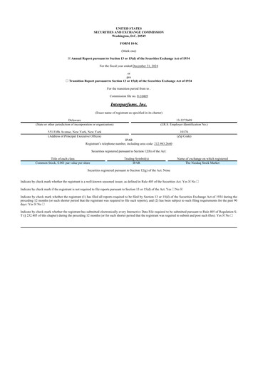 Thumbnail Interparfums 10-K Annual Report 2024