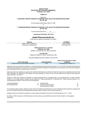Thumbnail Lipella Pharmaceuticals 10-Q Quarterly Report FY2025 