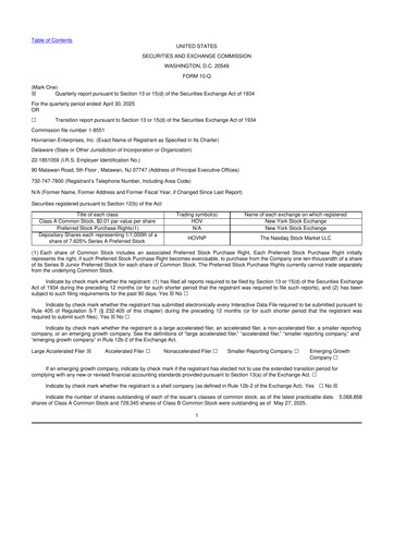 Thumbnail Hovnanian Enterprises
 10-Q Quarterly Report FY2025 