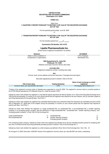 Thumbnail Lipella Pharmaceuticals 10-Q Quarterly Report FY2025 