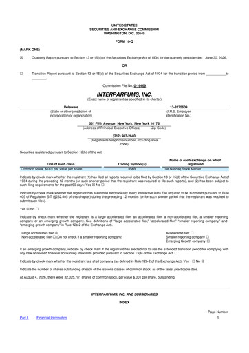 Thumbnail Interparfums 10-Q Quarterly Report FY2026 