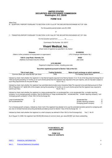 Thumbnail Vivani Medical 10-Q Quarterly Report FY2026 