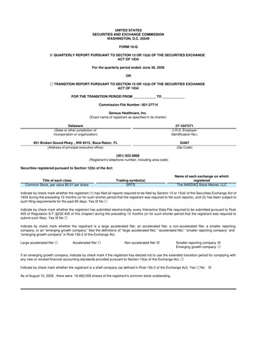 Thumbnail Sensus Healthcare 10-Q Quarterly Report FY2026 