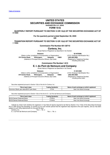 Thumbnail Corteva
 10-Q Quarterly Report FY 