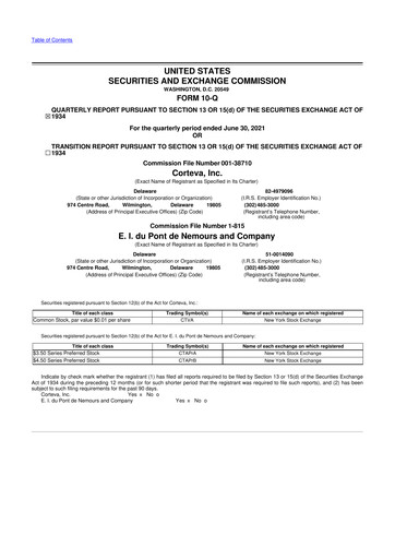 Thumbnail Corteva
 10-Q Quarterly Report FY 