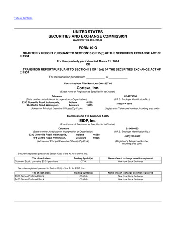Thumbnail Corteva
 10-Q Quarterly Report FY 