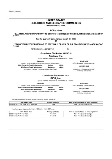 Thumbnail Corteva
 10-Q Quarterly Report FY 