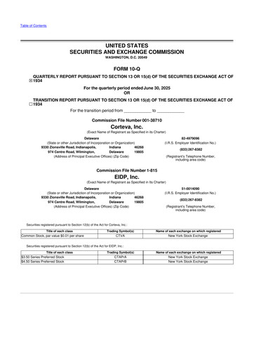 Thumbnail Corteva
 10-Q Quarterly Report FY 