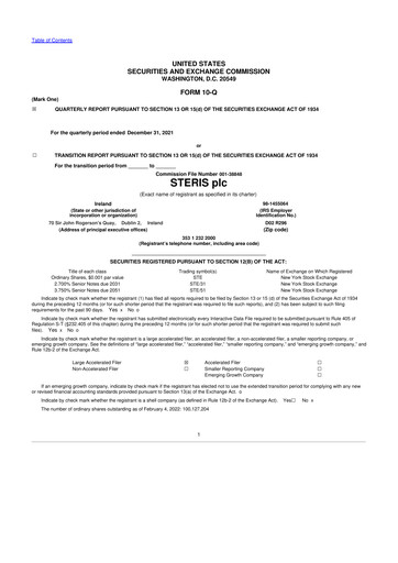 Miniature Steris 10-Q Rapport trimestriel 2022 