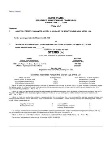 Miniature Steris 10-Q Rapport trimestriel 2023 