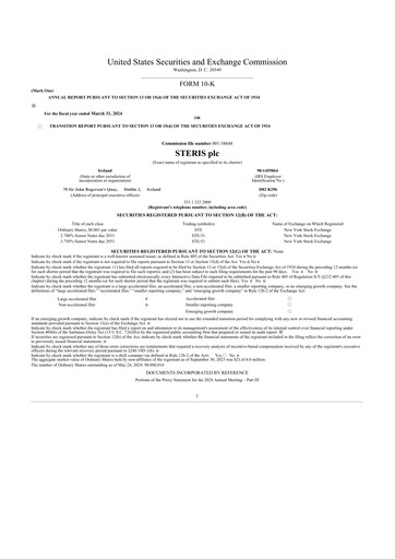 Thumbnail Steris 10-K Annual Report 2024