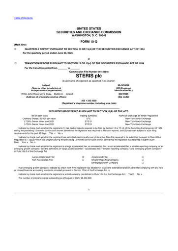 Miniature Steris 10-Q Rapport trimestriel 2026 