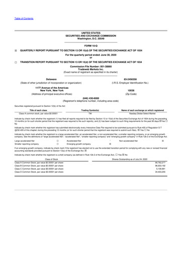 Thumbnail Tradeweb 10-Q Quarterly Report FY2020 