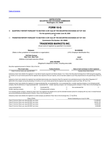 Thumbnail Tradeweb 10-Q Quarterly Report FY2026 