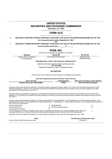 Thumbnail Stem, Inc
 10-Q Quarterly Report FY2021 