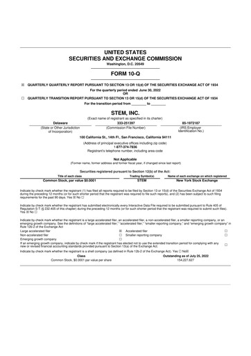 Thumbnail Stem, Inc
 10-Q Quarterly Report FY2022 