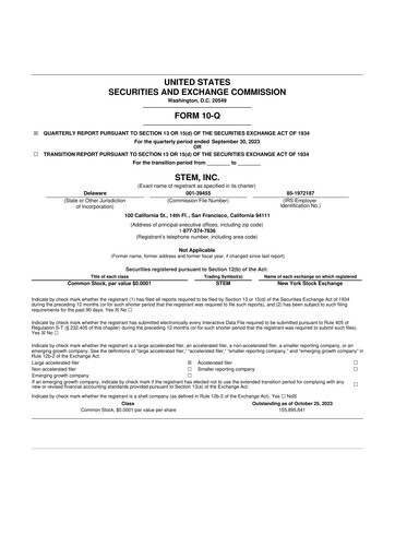 Thumbnail Stem, Inc
 10-Q Quarterly Report FY2023 