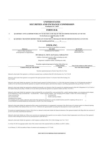 Vorschaubild Stem, Inc
 10-K Jahresbericht 2023