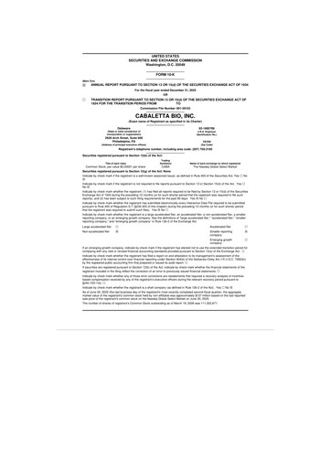 Thumbnail Cabaletta Bio 10-K Annual Report 2025