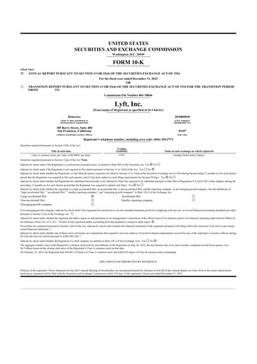 Thumbnail Lyft 10-K Annual Report 2022