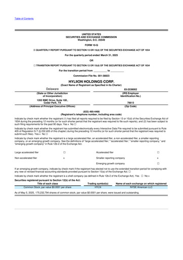 Thumbnail Hyliion 10-Q Quarterly Report FY2025 