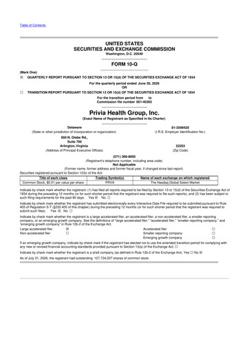 Vorschaubild Privia Health Group 10-Q Quartalsbericht 2026 