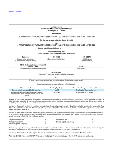 Thumbnail Microvast 10-Q Quarterly Report FY2023 