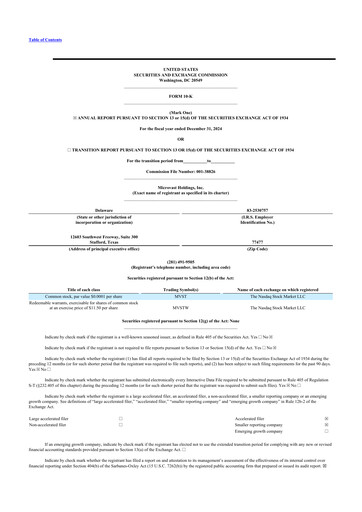 Miniature Microvast 10-K Rapport annuel 2024
