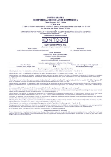 Thumbnail Kontoor Brands
 10-K Annual Report 2025