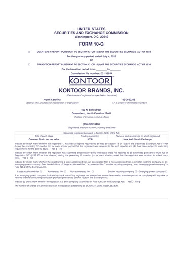 Thumbnail Kontoor Brands
 10-Q Quarterly Report FY2026 