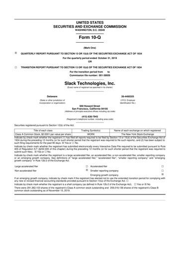 Thumbnail Slack 10-Q Quarterly Report FY2020 