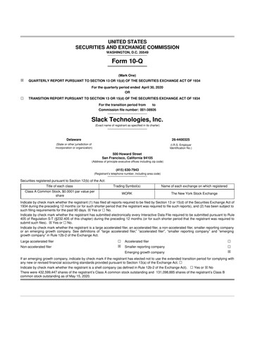 Thumbnail Slack 10-Q Quarterly Report FY2021 