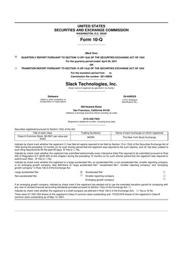 Thumbnail Slack 10-Q Quarterly Report FY2022 