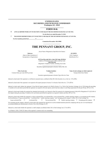 Vorschaubild The Pennant Group 10-K Jahresbericht 2019