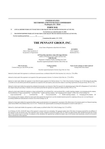 Vorschaubild The Pennant Group 10-K Jahresbericht 2020