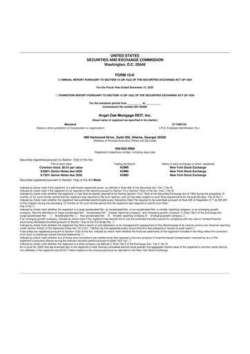 Miniature Angel Oak Mortgage REIT 10-K Rapport annuel 2025