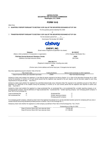 Thumbnail Chewy 10-Q Quarterly Report FY2023 