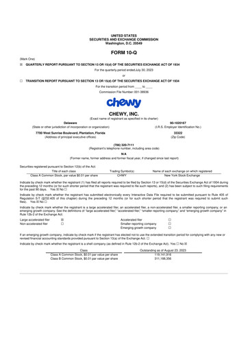 Thumbnail Chewy 10-Q Quarterly Report FY2023 
