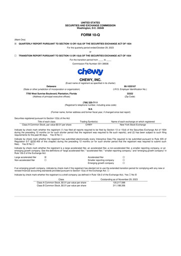 Thumbnail Chewy 10-Q Quarterly Report FY2023 