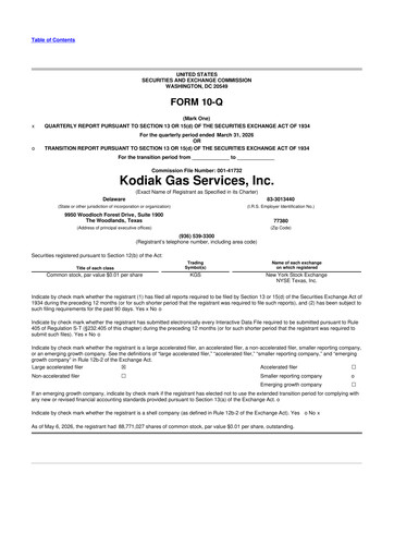Thumbnail Kodiak Gas Services 10-Q Quarterly Report FY 