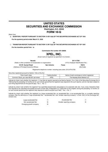 Vorschaubild XPEL 10-Q Quartalsbericht 2020 