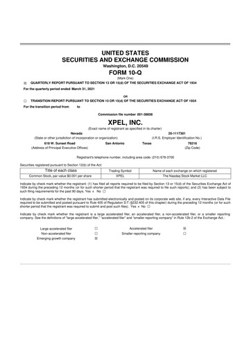 Vorschaubild XPEL 10-Q Quartalsbericht 2021 