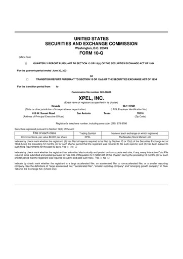 Vorschaubild XPEL 10-Q Quartalsbericht 2021 