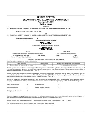 Thumbnail XPEL 10-Q Quarterly Report FY2026 