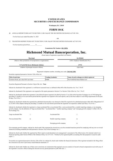 Thumbnail Richmond Mutual Bancorporation 10-K Annual Report 2023